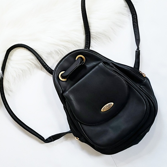 Antelope Handbags - Vintage Antelope Paris Black Leather Mini Backpack